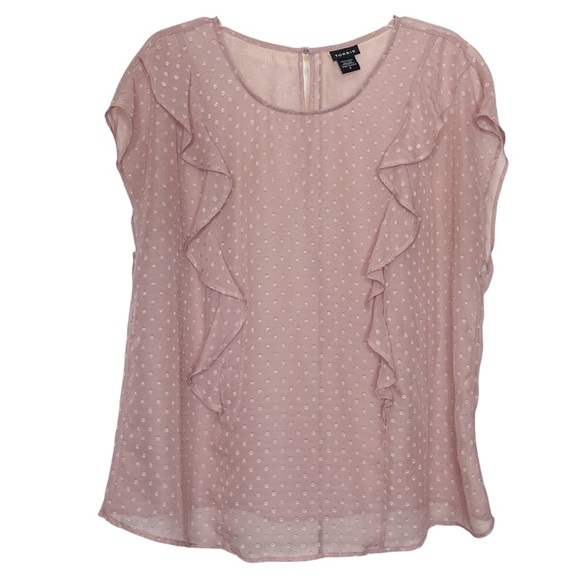 torrid Tops - Torrid Light Purple Ruffle Swiss Dot Chiffon Blouse